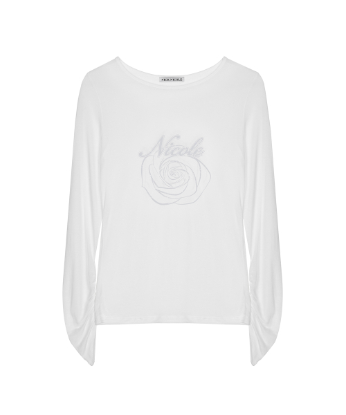 NICOLE ROSE SHIRRING TOP_IVORY