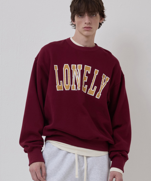 LONELY/LOVELY CRACK SWEATSHIRT BURGUNDY