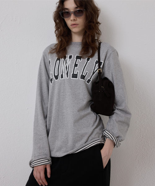 LONELY/LOVELY REVERSIBLE LONG SLEEVE T-SHIRT GRAY