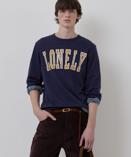 LONELY/LOVELY REVERSIBLE LONG SLEEVE T-SHIRT NAVY