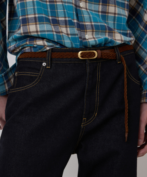 LONG TAIL BRAIDED BELT BROWN