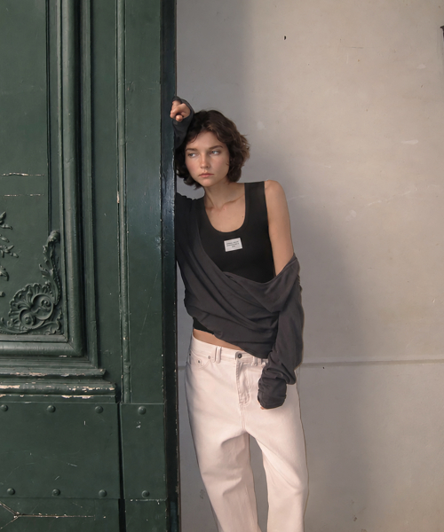 Dusk ribbed sleeveless - Black
