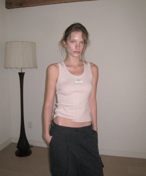 Dusk ribbed sleeveless - Dusty Pink
