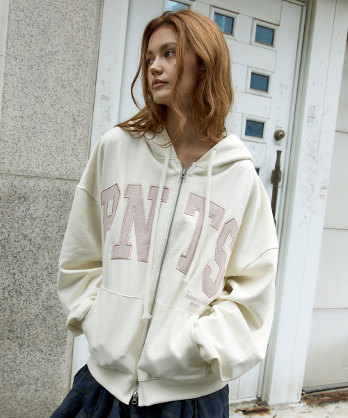 PNTS Soft Zip-up Hoodie (IVORY)