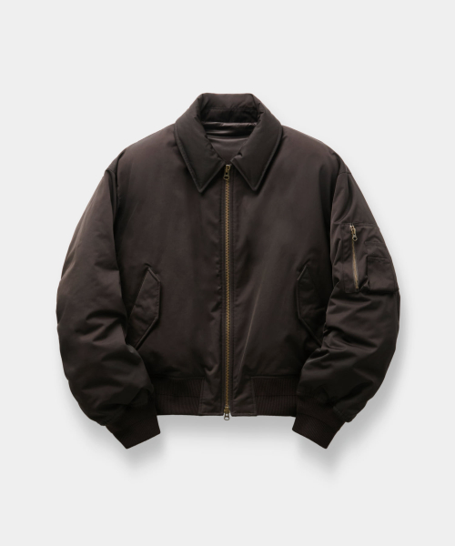 Collar Neck Down Puffer (Dark Brown)