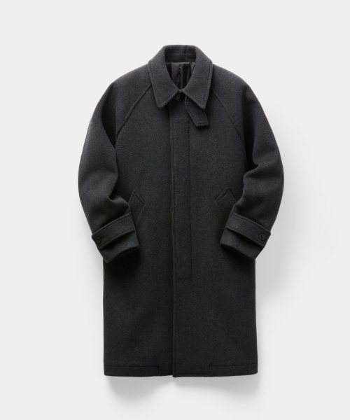 Bellandi Cashmere Blend Balmacaan Coat (Melange Charcoal)
