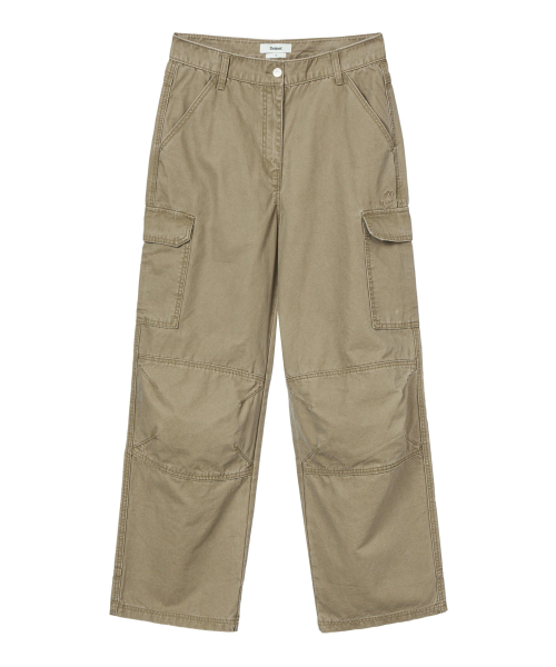 VINTAGE WASHED CARGO PANTS IN BEIGE