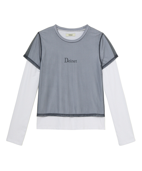 SEE-THROUGH LAYERED LONG SLEEVE IN GREY