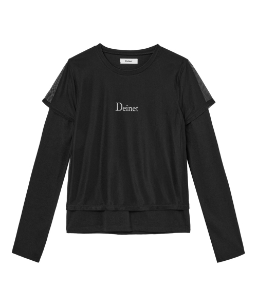 SEE-THROUGH LAYERED LONG SLEEVE IN BLACK
