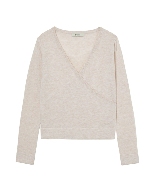 V-NECK METAL KNIT IN IVORY