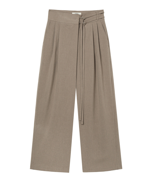BELTED WRAP TROUSERS IN BEIGE