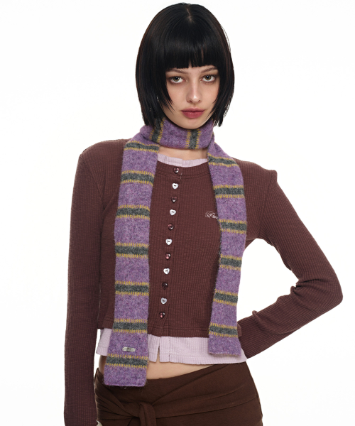 베이비 헤어리 니트 머플러_퍼플 Baby Hairy Knit Muffler_Purple