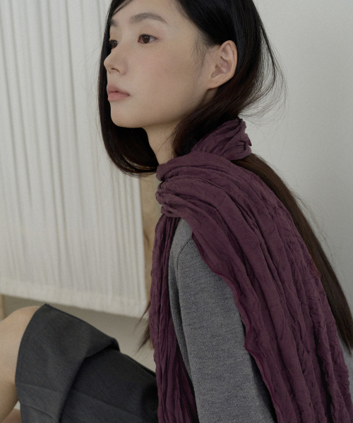 Crinkle Wide Scarf (purple)