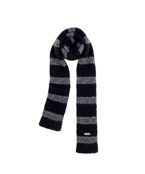 베이비 헤어리 니트 머플러_블랙 Baby Hairy Knit Muffler_Black