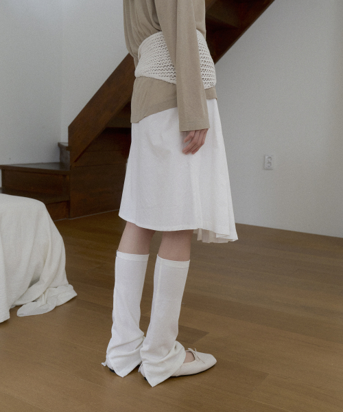 Fine Ribbed Slit Leg Warmers (ivory)