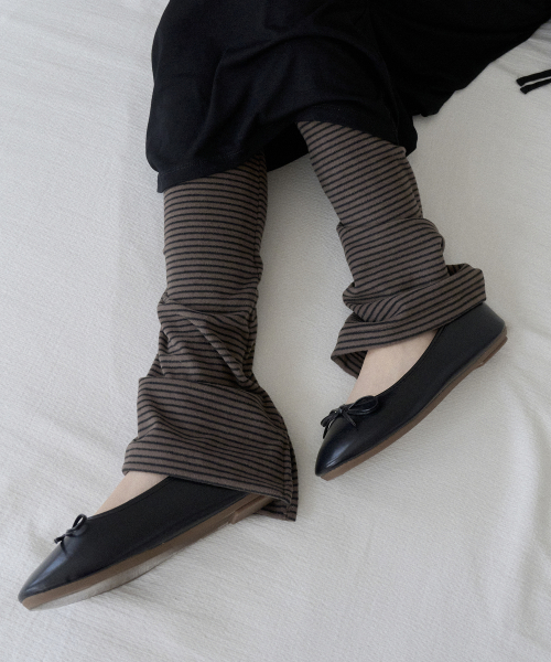 Stripe Slit Leg Warmers (brown)