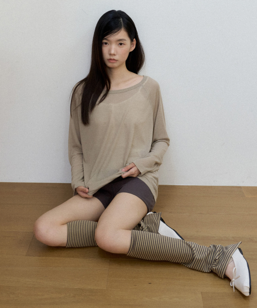 Stripe Slit Leg Warmers (mustard)
