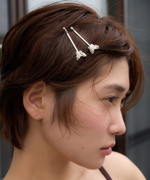 [2set] petit navi hair pin - silver