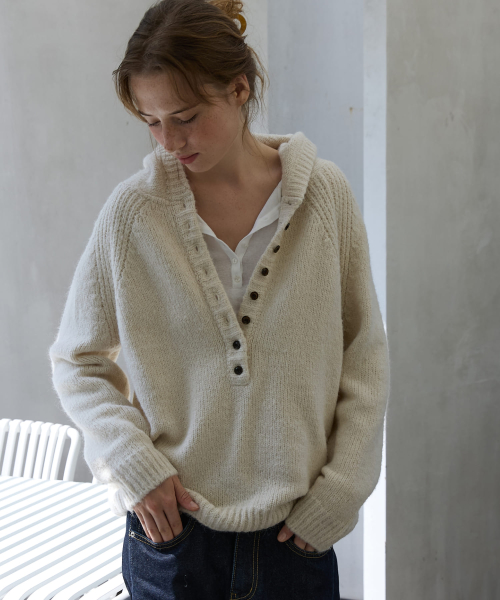 Cloud Alpaca Hoodie Knit Ivory