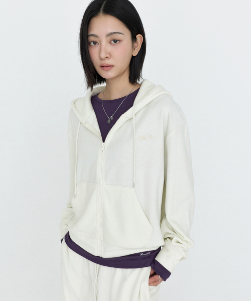 Soft Essential Hooded Zip-Up Ivory MDTS104IVORY