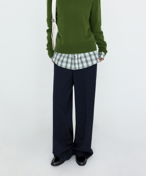 Classic Straight Wide Slacks Navy MDPT092NAVY