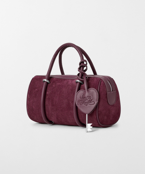 [Bag Charm SET] Real Cowhide Suede Mini Bag Burgundy MDBG015BURGUNDY
