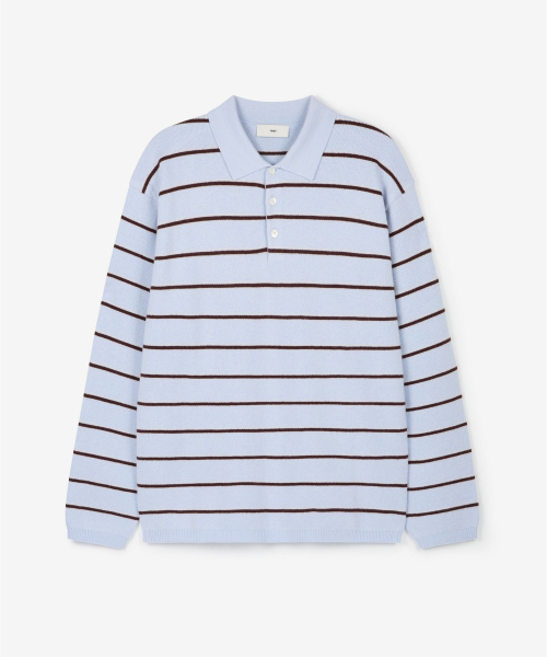 Cashmere Blended Essential Polo Knit Top (Sky Blue) TNSW6F110B2