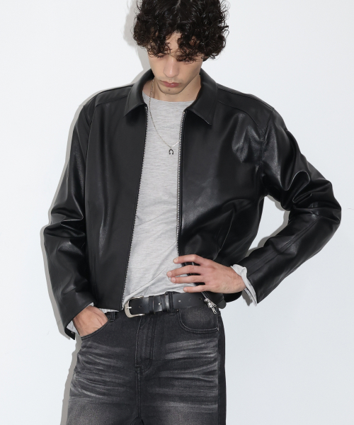 Rover Lambskin Leather Dart Jacket BLACK