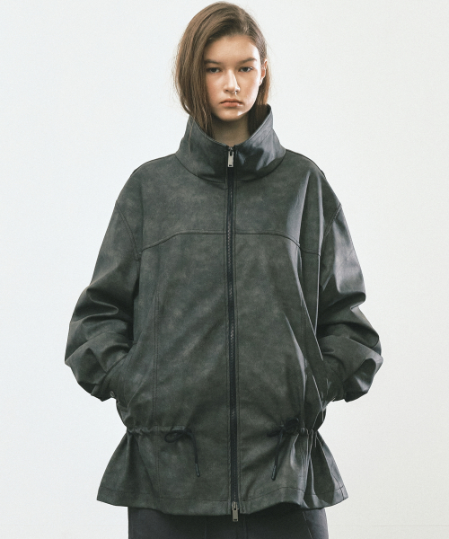 WASHED STRING FIELD JACKET_BROWN