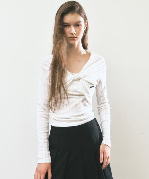 TWIST DRAPE TOP_IVORY