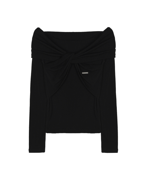TWIST DRAPE TOP_BLACK
