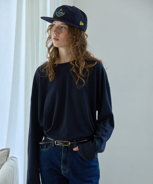 Boat Neck Loose Tee Navy