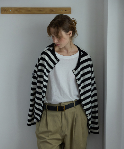 Convertible Stripe Knit BlackWhite
