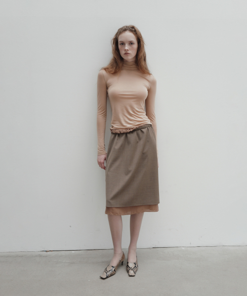 MICA CONTRAST SKIRT (DARK MUSCHIO/BISQUETTE)