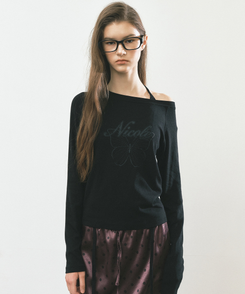 NICOLE BUTTERFLY RAGLAN TOP_BLACK