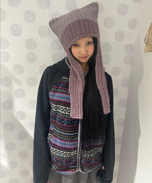 BULKY SQUARE BEANIE [PURPLE]