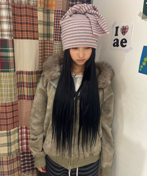 PILED LONG BEANIE [PINK]
