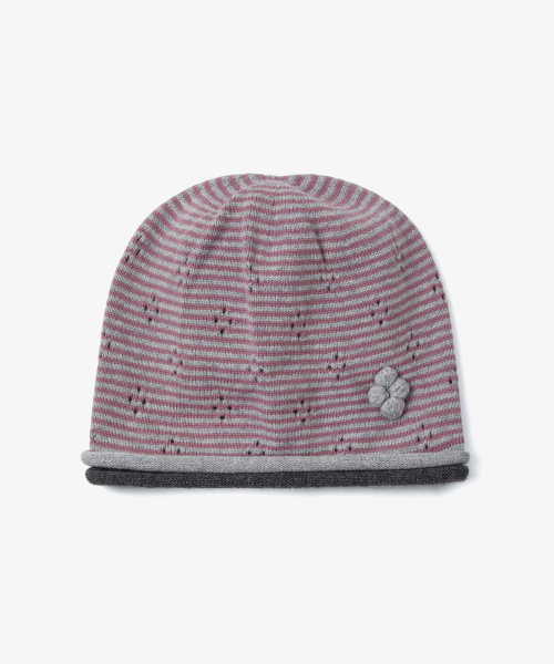 KNIT ROLLED BEANIE [PURPLE]