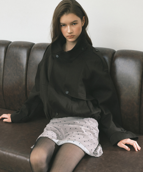 WASHED COTTON TRENCH JACKET_BROWN