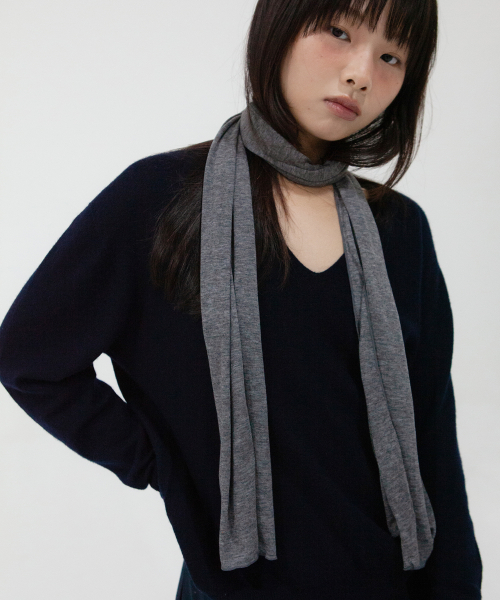 soft tencel long scarf - grey