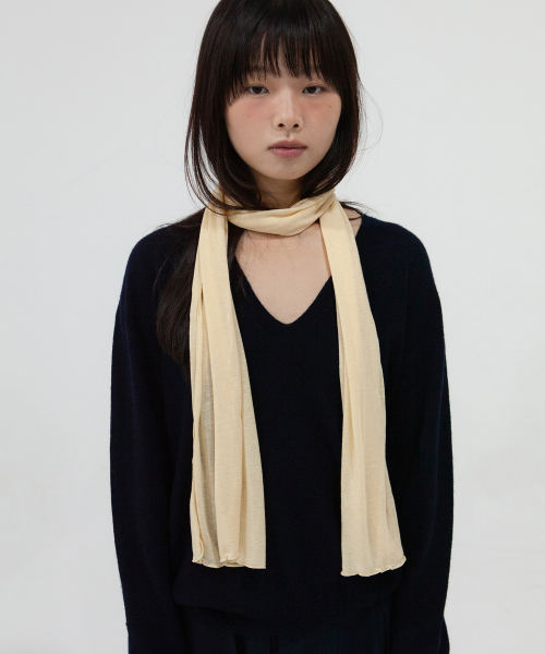 soft tencel long scarf - butter cream