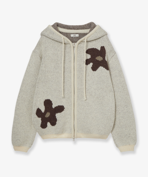 DAISY KNIT HOODIE [BEIGE]