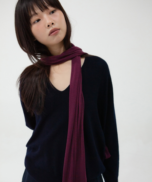 soft tencel long scarf - wine
