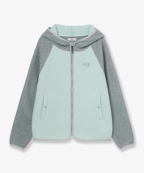 SOFT FLEECE ZIP UP HOODIE [MINT]
