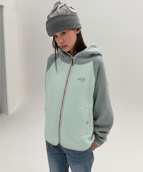 SOFT FLEECE ZIP UP HOODIE [MINT]