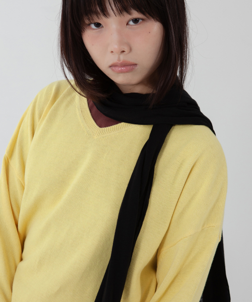 soft tencel long scarf - black