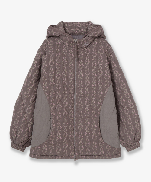 FLOWER QUILTED JACKET [PURPLE]