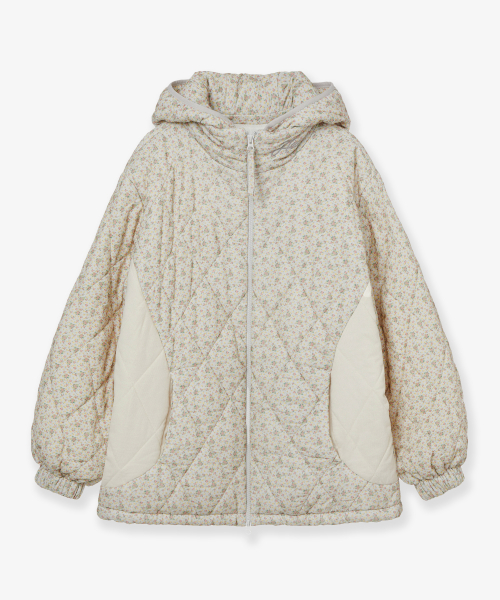 FLOWER QUILTED JACKET [LIGHT GREY]