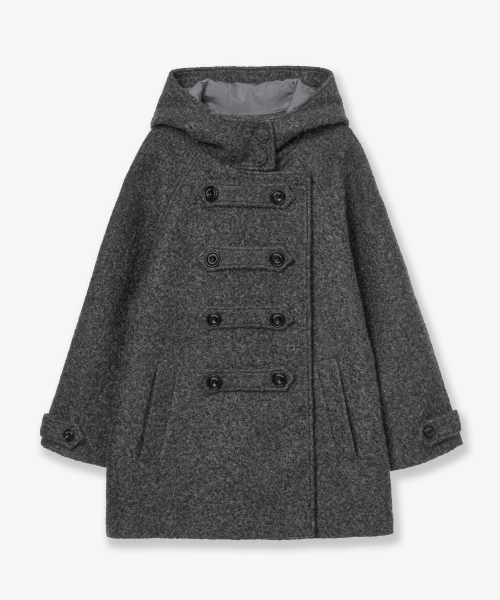 BIG BUTTON HALF COAT [CHARCOAL]