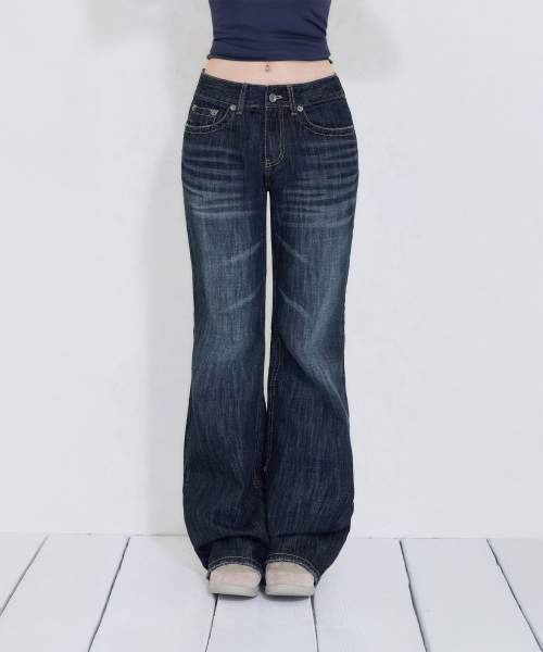 BOLD STITCH FLARE PT INDIGO BLACK